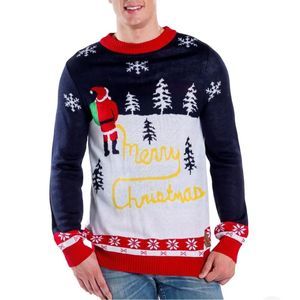 NWT Tipsy Elves Men’s Yellow Snow Ugly Christmas Sweater Santa Peeing XL